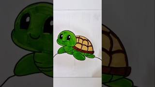 Tortoise 🐢💚 #colorfulcreativekids #turtle #tortoise  #green #gliters #drawing #kidsart #kids #viral