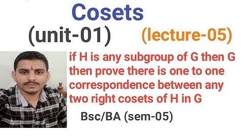 one to one correspondence between any two right cosets of H in G