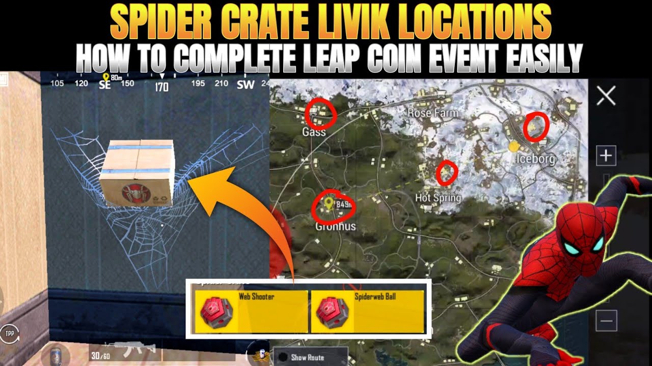 BGMI SPIDER CRATE LOCATIONS IN LIVIKHOW TO GET LEAP COINS EASILYWEB
