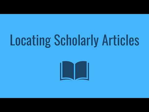 Locating Scholarly Articles