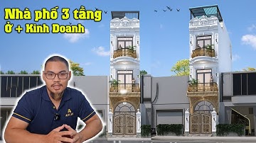 Mẫu thiết kế nhà ống tân cổ điển 4 tầng mặt tiền 5m đẹp tại Hưng Yên | Kiến Trúc Achi