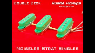 Strat Double Deck Noiseless RustGL Pickups vs Standard USA Pickup Test for Hum and Noise