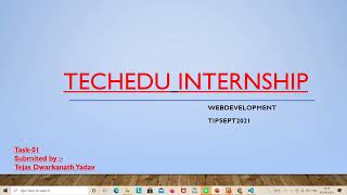 Techedu internship 2021