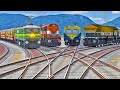 INDIAN TRAINS RUNNING ON RISKY RAILROAD TRACKS AT HIGH SPEED : BeamNG.Drive | Train simulator