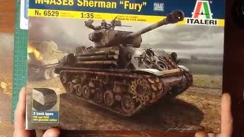 Italeri M4A3E8 Sherman "Fury" In box review