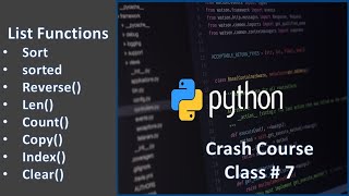 Python Crash Course Class # 7