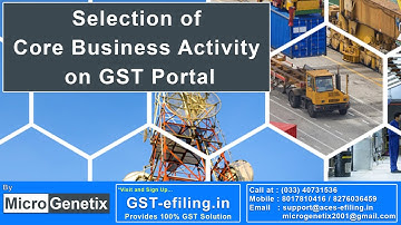 Selection of Core Business Activity on GST Portal