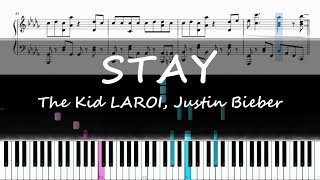 The Kid LAROI, Justin Bieber - STAY | Piano Tutorial   Sheet Music