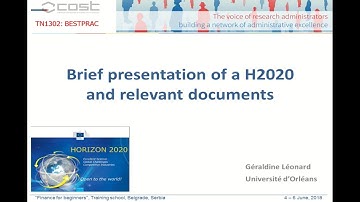BESTPRAC - Brief presentation of H2020 and relevant documents