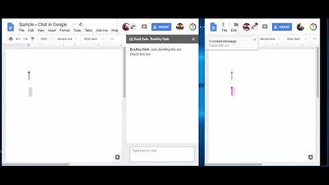 Open up a chat with others inside of a Google Doc, Sheets, Slide.