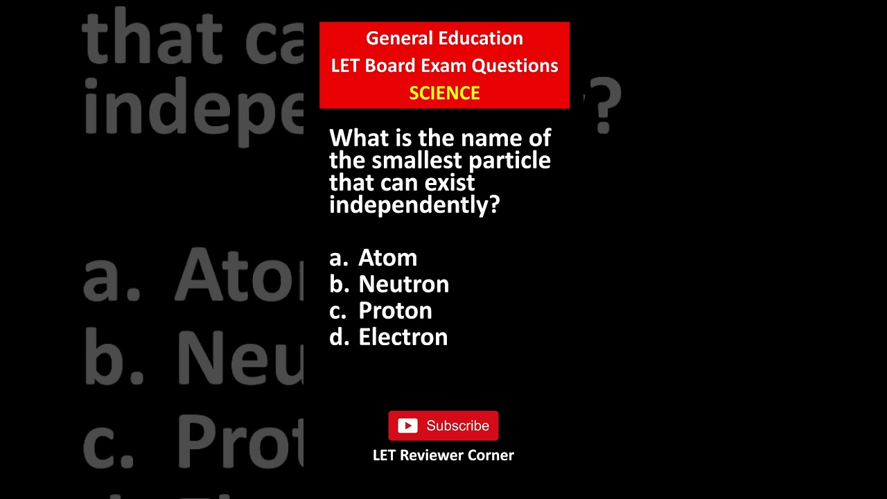 Episode 1 | GenEd Science LET Board Exam Question