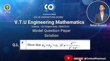 VTU Engineering Mathematics||1BMATS101||M-1||Model question paper solution.