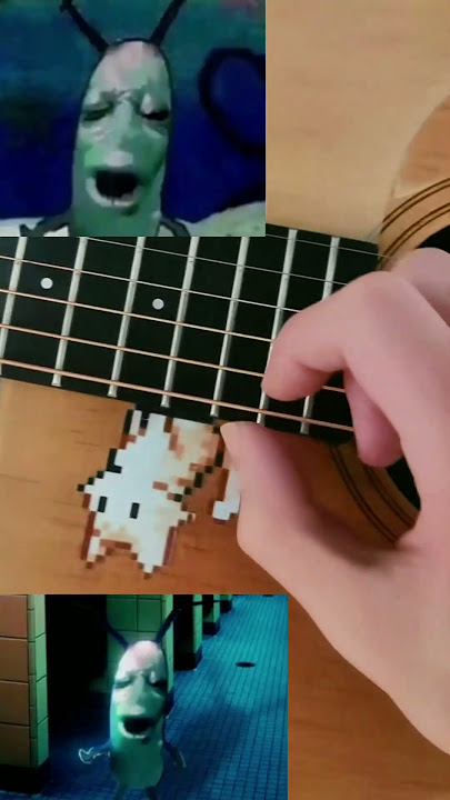 Still making sound more natural plankton playing guitar meme