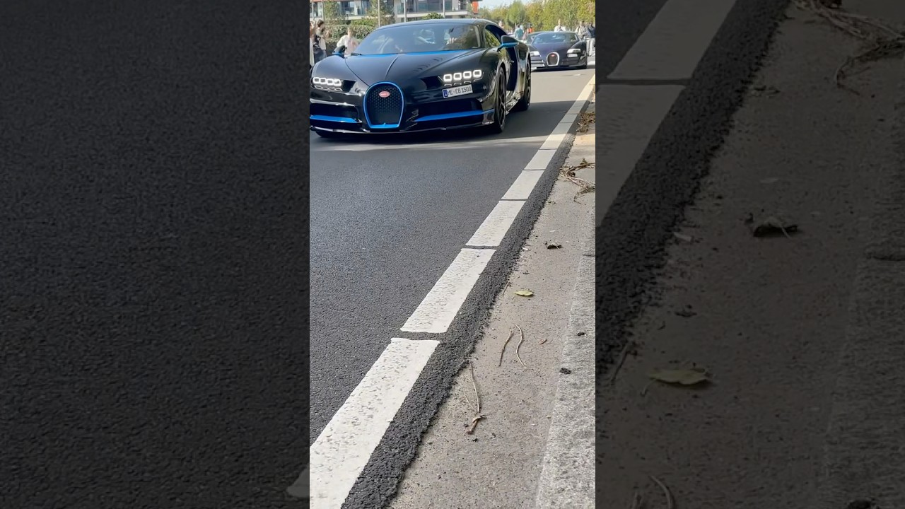 Bugatti Chiron and Veyron cruising down Knokke-Heist