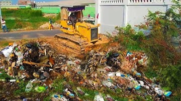 Amazing New Actions!! Fill Land, Garbage Dump & Clear Grass & Trash By Skills Dozer D31P Pushing