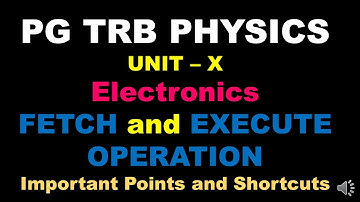 PG TRB – PHYSICS | UNIT – X | Digital Electronics | Microprocessor | Fetch and Execute Operation