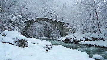 Snowstorm & Icy Cold River | Falling Snow & Polar Wind | Relaxing Sounds of Winter: White Noise