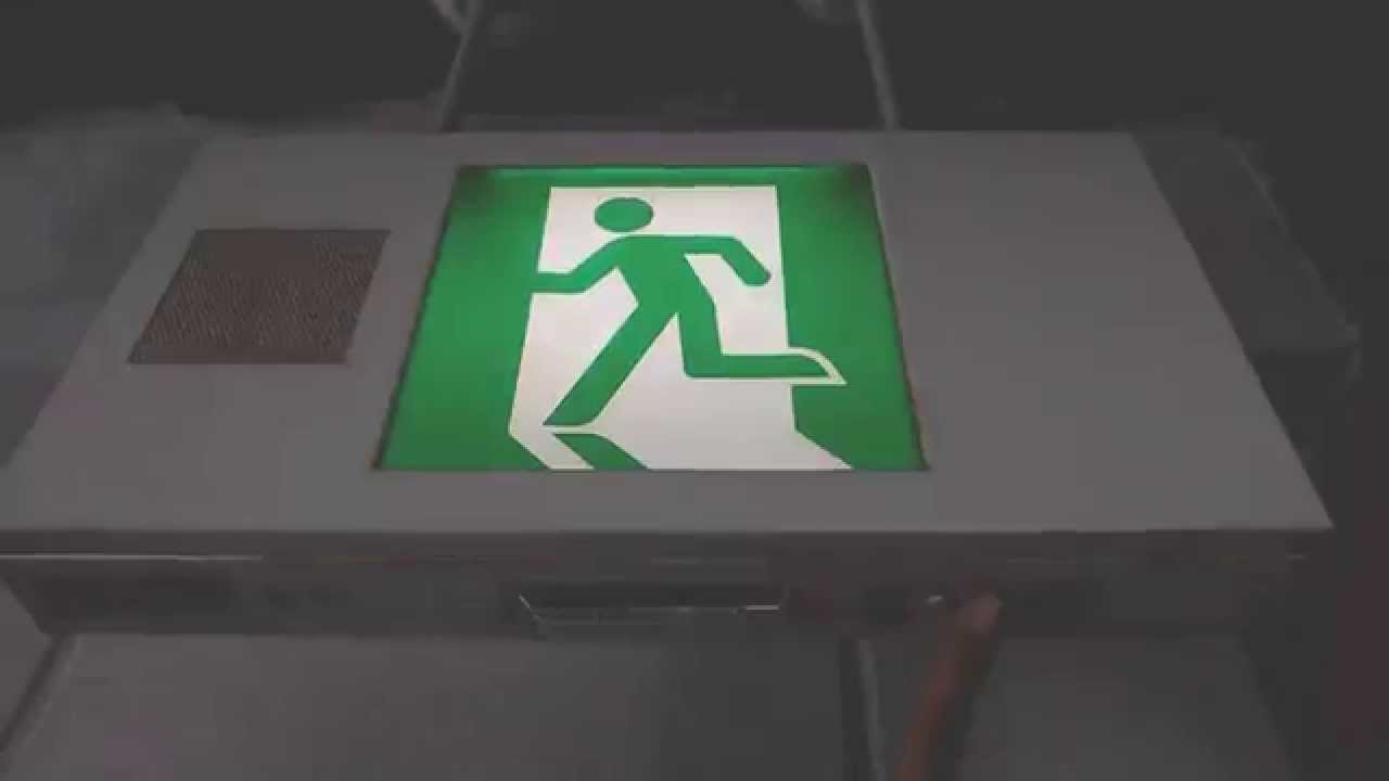 避難口誘導灯 消防用設備点検 ※フラッシュ注意 - YouTube