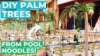 Giant DIY Palm Trees From Pool Noodles 🌴 | EASY Party Decor!