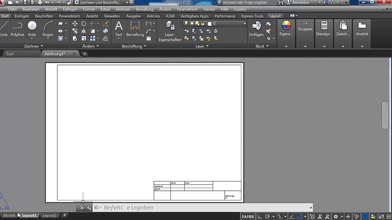 Autocad 16 Seiten Einrichten Layout Anlegen Youtube