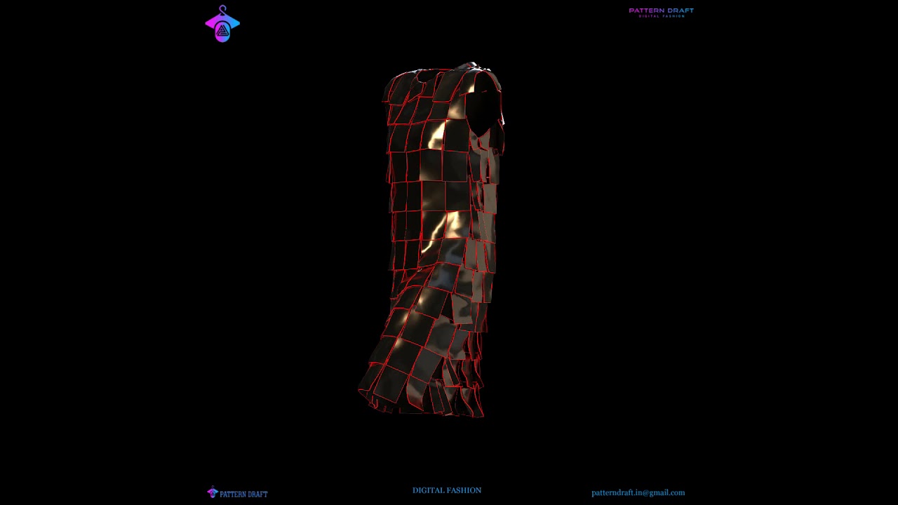 Women Dress 3D model created using CLO 3D