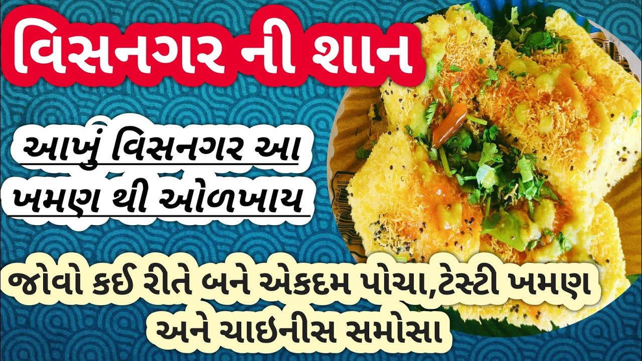 Prakash Khaman વિસનગર ના પ્રખ્યાત ખમણ અને ચાઇનીસ સમોસા નો નાસ્તો આવા ટેસ્ટી ખમણ પેલી વાર ખાધા