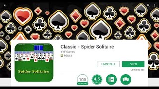 Classic - Spider Solitaire for Android by YYF Games (download link in description) screenshot 3