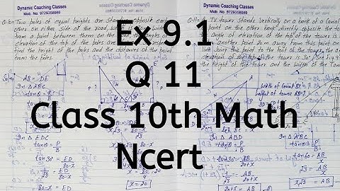 Ex 9.1 | Q 11 | Chapter 9 | Some Applications of Trigonometry | Class 10 Math