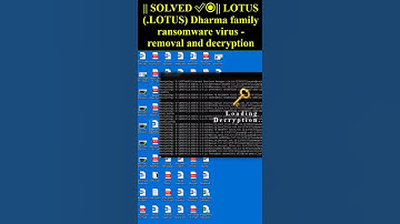 LOTUS (.LOTUS) Dharma family ransomware virus #shorts #trending #decryption