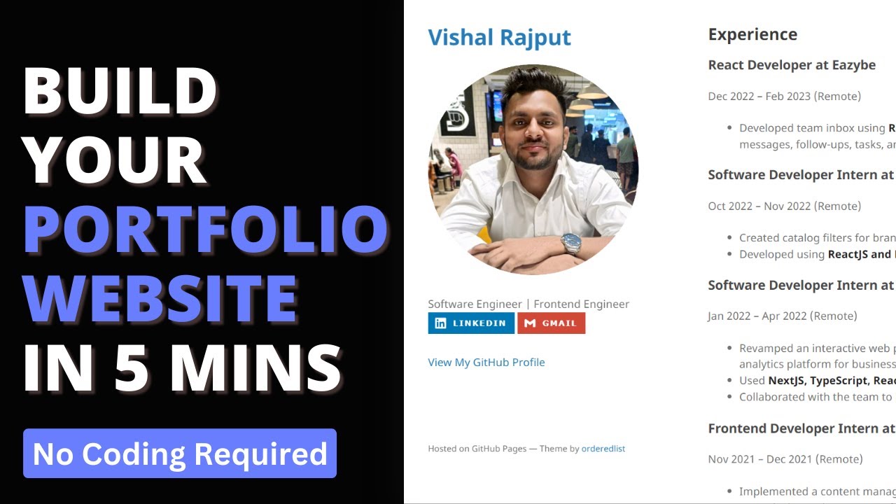 Build Your Portfolio Website in Just 5 Minutes! No Coding Required ...