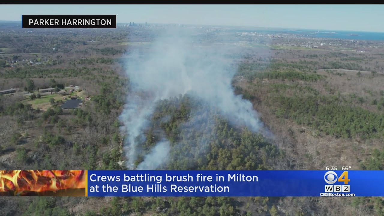 Brush Fire Breaks Out At Blue Hills Reservation In Milton - YouTube