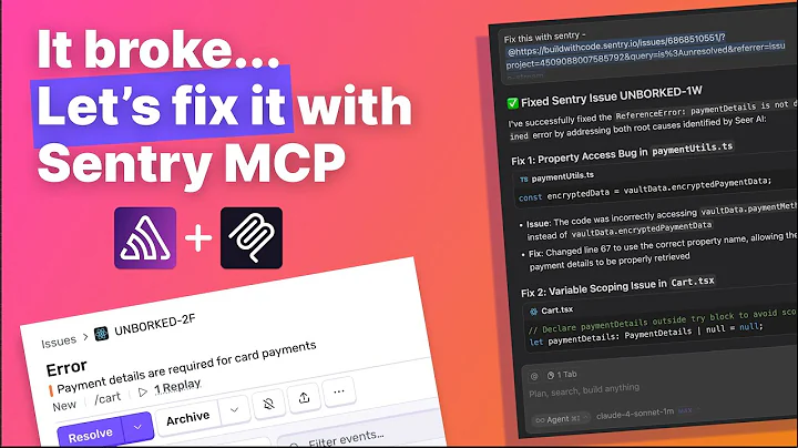 It broke... lets fix it with Sentry MCP and Seer