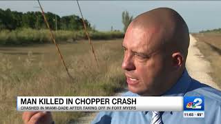 Man dead after Fort Myers helicopter crashes in Miami-Dade canal