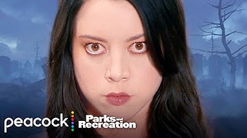 April being Wednesday Addams for 6 minutes straight | Parks and Recreation