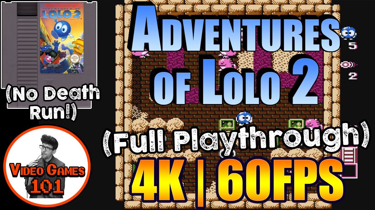 Adventures of Lolo 2 NES | No Death Playthrough | 4K 60FPS | Video