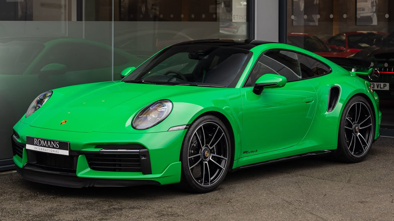 2023 Porsche 911 (992) Turbo S - Python Green - Walkaround + Engine ...