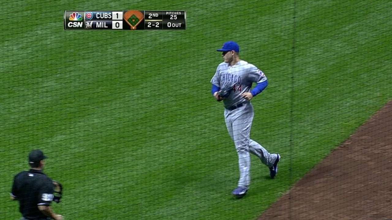 CHC@MIL: Rizzo makes a nice running grab in the 2nd