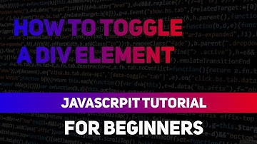 How To Toogle A Div Element in Javascript | How to Show & Hide A Element in Javascript