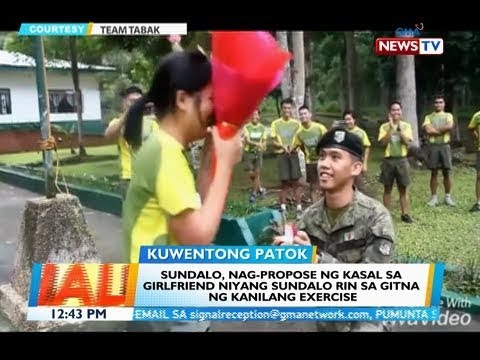 BT Sundalo nag propose ng kasal sa girlfriend niyang sundalo rin sa gitna ng kanilang exercise