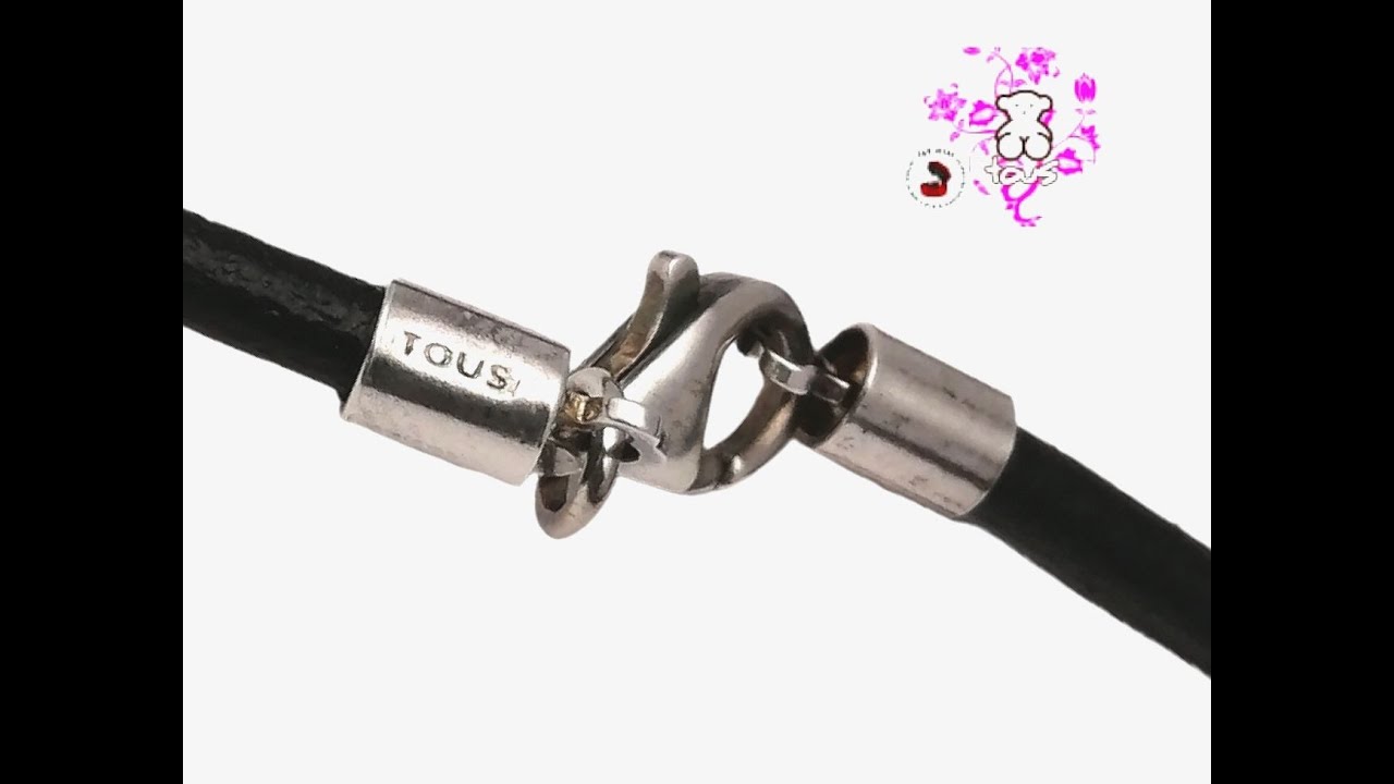 Gargantilla TOUS Piel color negro Terminales Osos Plata Fina 925 ACEROJOYASMEX y RyV Joyas