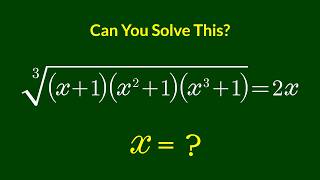 A Nice Algebra Problem | Math Olympiad x = 