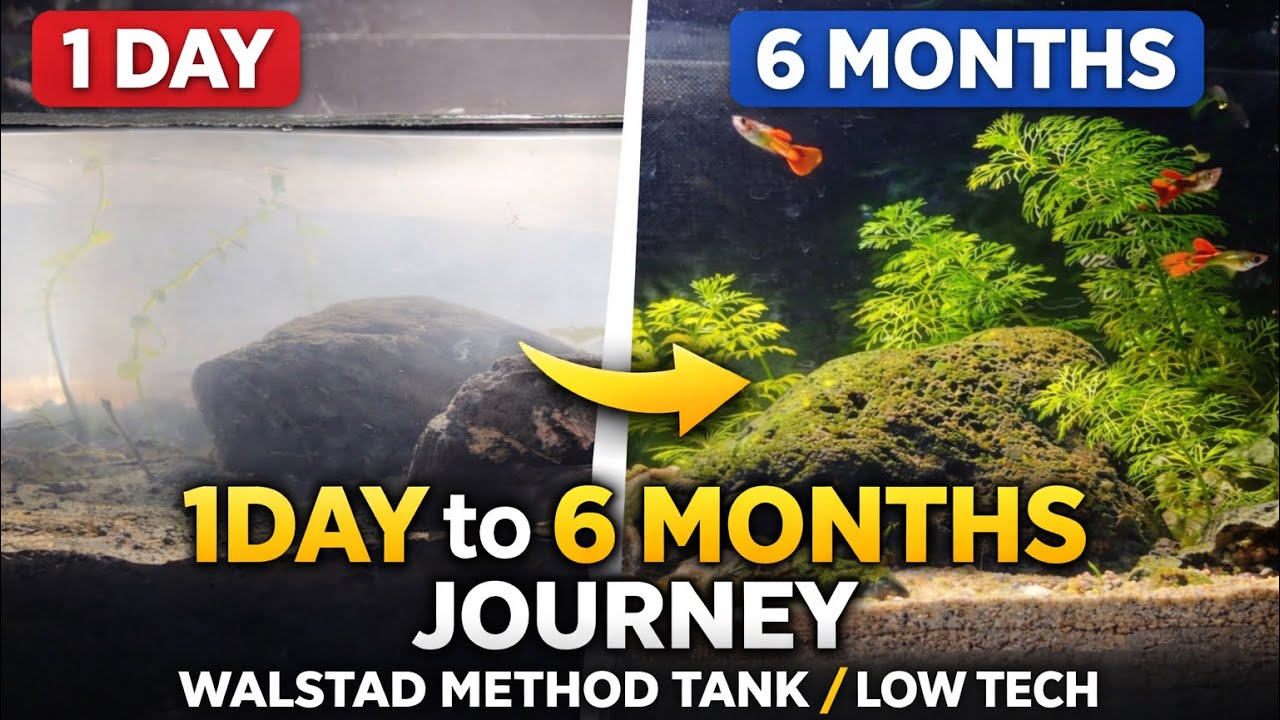 Walstad method tank 0-6 months update/ low tech tank 