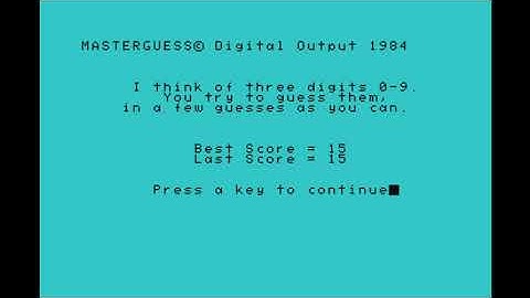 Mattel Aquarius Game -- MASTER GUESS with listing