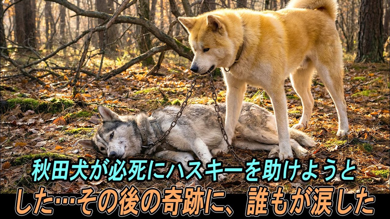 弱々しい秋田犬が助けを求め、瀕死のハスキーを救おうとした…その後の瞬間に、見る者は涙を止められなかった！