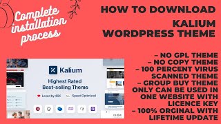Kalium Theme Download with License key enabled, Lifetime Update Cheap Price