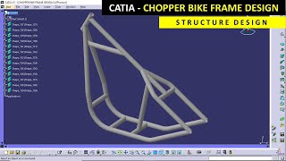 Chopper  Bobber bike frame design in CATIA using structure design