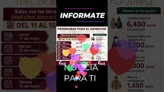 📌🪪Estas son las letras que recibirán depósitos bancarios esta semana del 11 al 15 de mayo