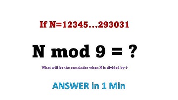 Number System for CAT & XAT | N=12345...293031, Remainder By 9 |1 Min 1 Question | Maths By Amiya