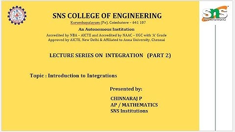Introduction to Integrations   Chinnaraj P AP   SNS Institutions