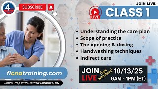 CNA Class 1: Care Plan, Scope of Practice, Handwashing & Indirect Care | CNA Training Live!